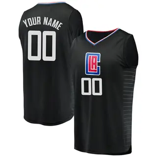 Men's Custom Los Angeles Clippers Fanatics Branded Fast Break Black Jersey - Statement Edition