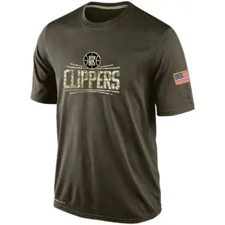 Men's Los Angeles Clippers Nike Olive Salute To Service KO Performance Dri-FIT T-Shirt
