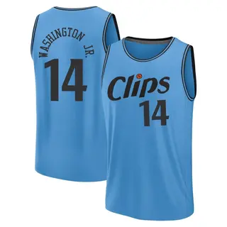 Men's TyTy Washington Jr. Los Angeles Clippers Fast Break Light Blue Fanatics 2024/25 City Edition Jersey