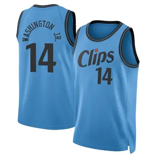 Men's TyTy Washington Jr. Los Angeles Clippers Nike Swingman Light Blue 2024/25 City Edition Jersey